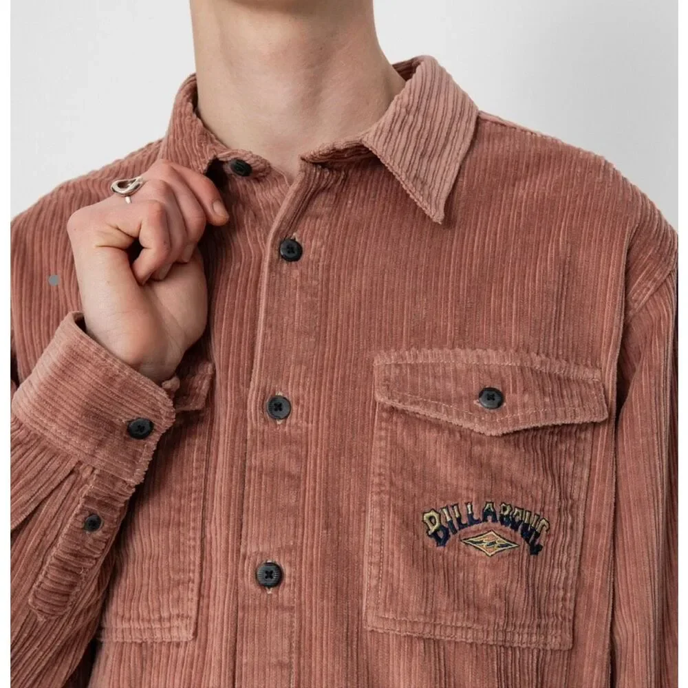 NWT Billabong Bong Days Corduroy Shirt Jacket Rosewood Button Up Surf Skate XXL
